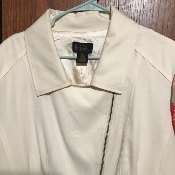 NWOT NEW HSN IMAN Global Chic 2X 22/24 Motto Jacket Coat Floral White Zips Up - Picture 2 of 4